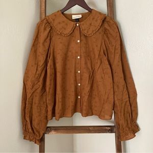 Universal Thread Burnt Orange Peasant Blouse